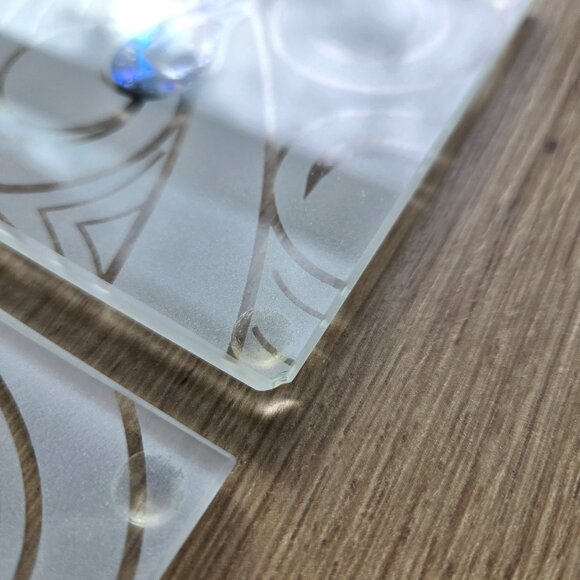 Frosted Glass Paua Shell New Zealand Coasters - Set of 4 - Picture 4 of 4